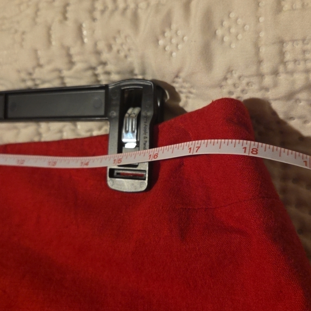 * WORTHINGTON Lined Red Linen Blend Straight Skirt Ladies Size 18 - Picture 6 of 7
